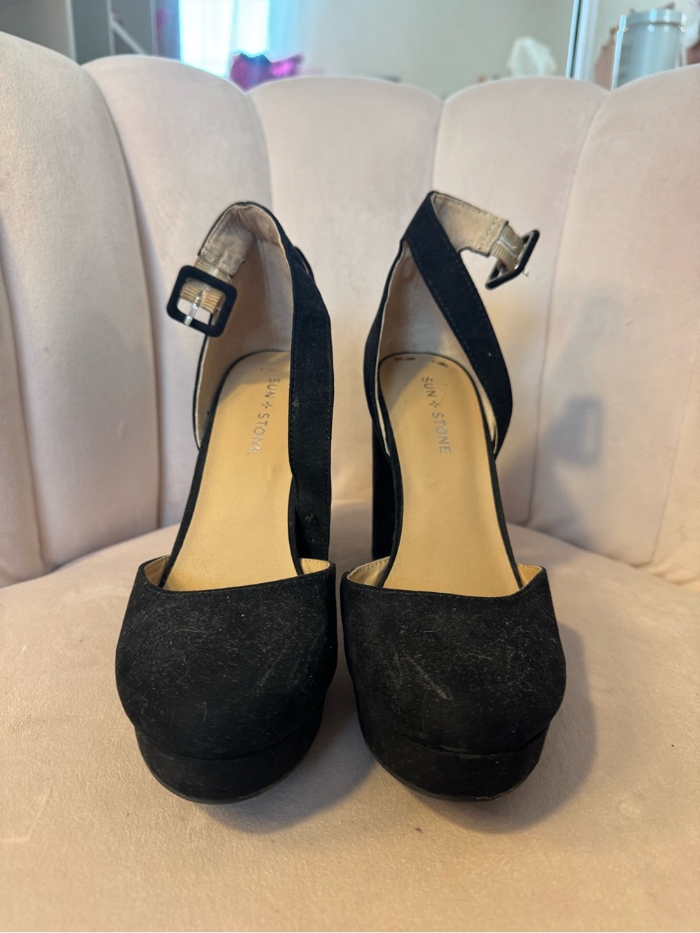Sun + Stone Black Platform Heels
